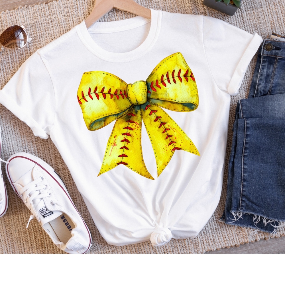 Softball bow graphic tee